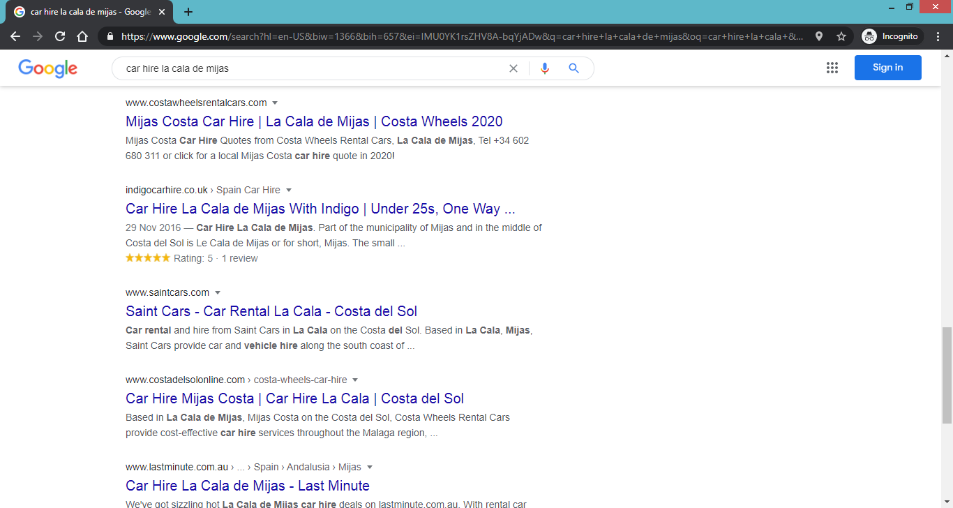 Get front page Google rankings on the Costa del Sol